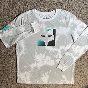 Fox Racing Bleach Tie Dye Long Sleeve Graphic T Shirt Womens Large street wear